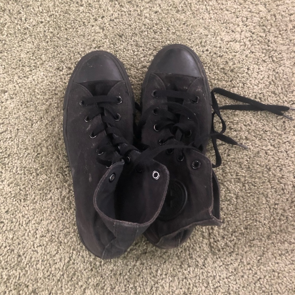 All black high top converse